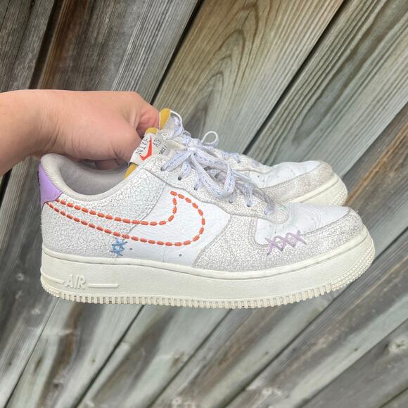 Nike Air Force 1 Low '07 SE‎ Nike 101 Women’s 7.5 Cracked Leather GUC - Picture 5 of 8